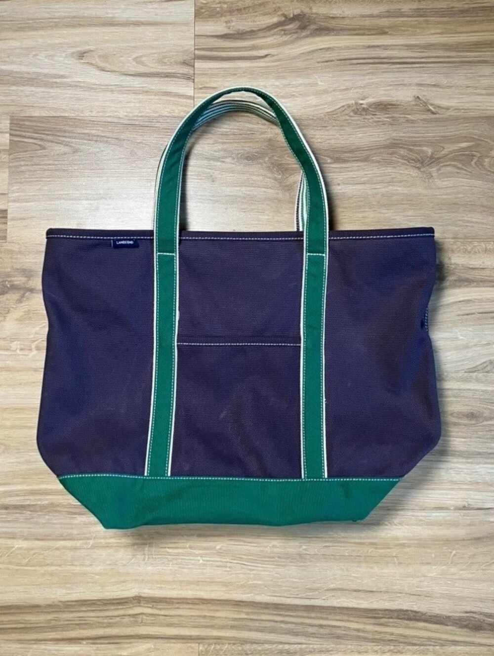 Vtg Lands' End zip Top Canvass Bag XL